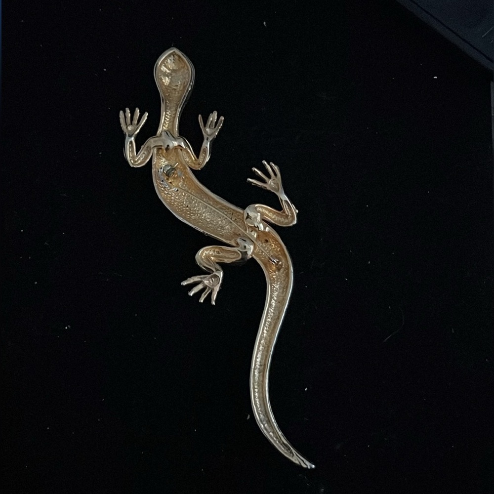 A & S Vntg Atwood & Sawyer Long Silver & Gold Tone Totally Bejeweled Brooch. MA - Picture 3 of 8